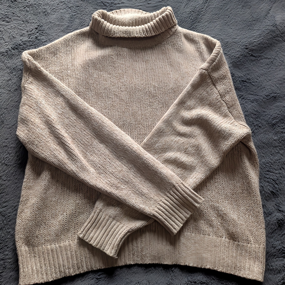 Cozy Beige Turtleneck Sweater